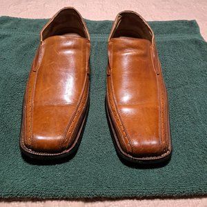 Stacy Adams Men Tan Slip On Leather Loafer Dress Shoes